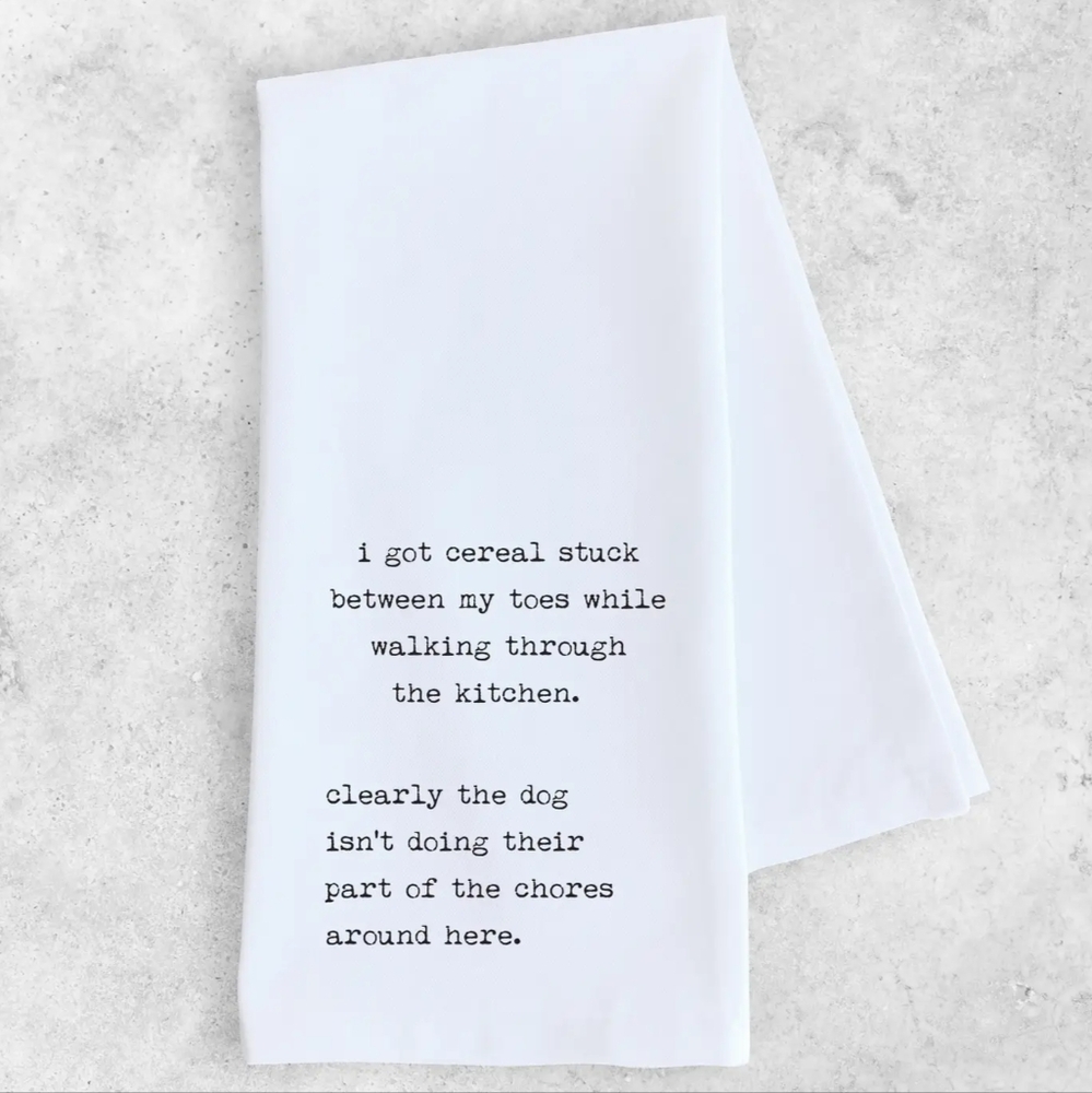 NWT SARCASTIC 100 Percent Cotton White Tea Towel